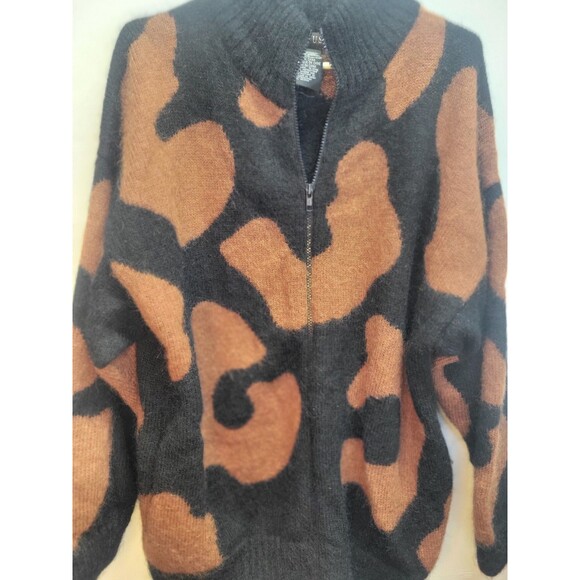 VTG I B Diffusion Colorful Abstract 3D WOOL Art Tunic Sweater Cardigan SZ M - Picture 5 of 7